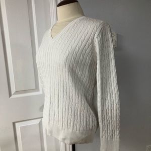 White knit sweater